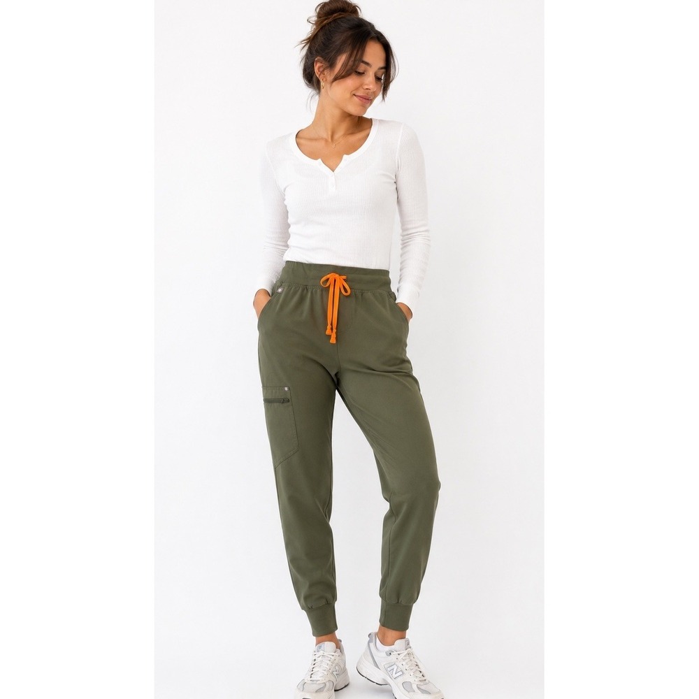 Figs Scrub Pants Green Technical Collection Size Large Pockets Joggers